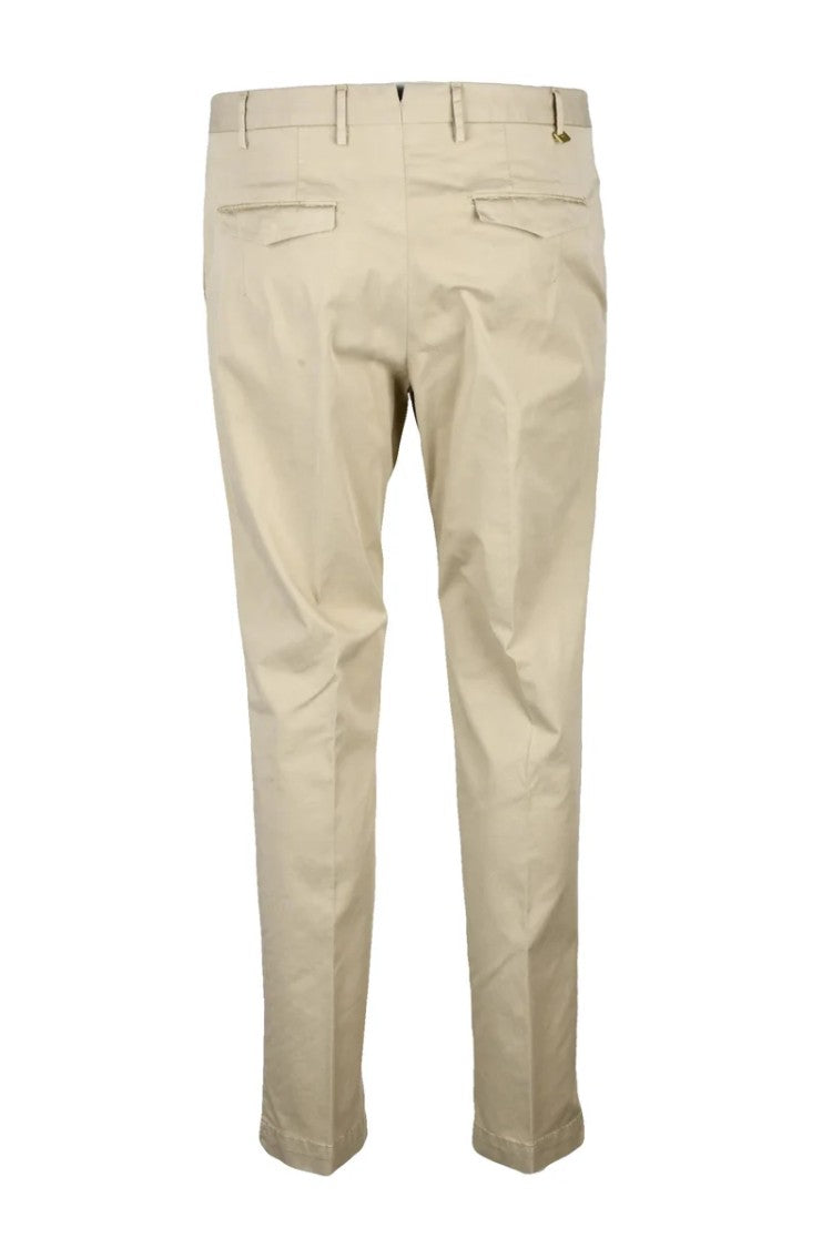 Pt Torino Men's Lyocell/Cotton Stretch Trousers - Beige