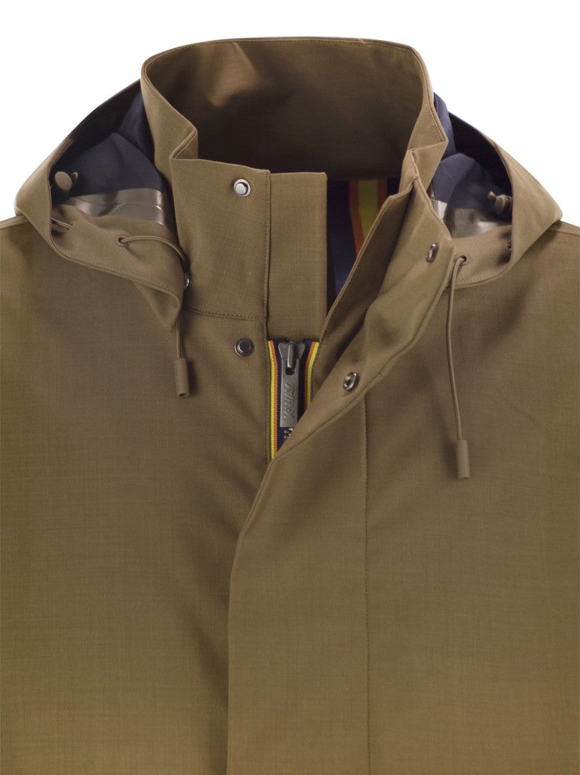 K-Way Erhal Tech Wool Blend - Hooded Jacket