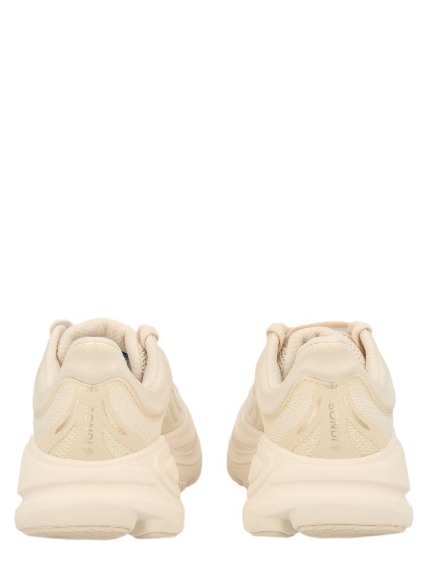 Hoka Chunky Sole Ivory Sneakers With Smooth Seamless Upper