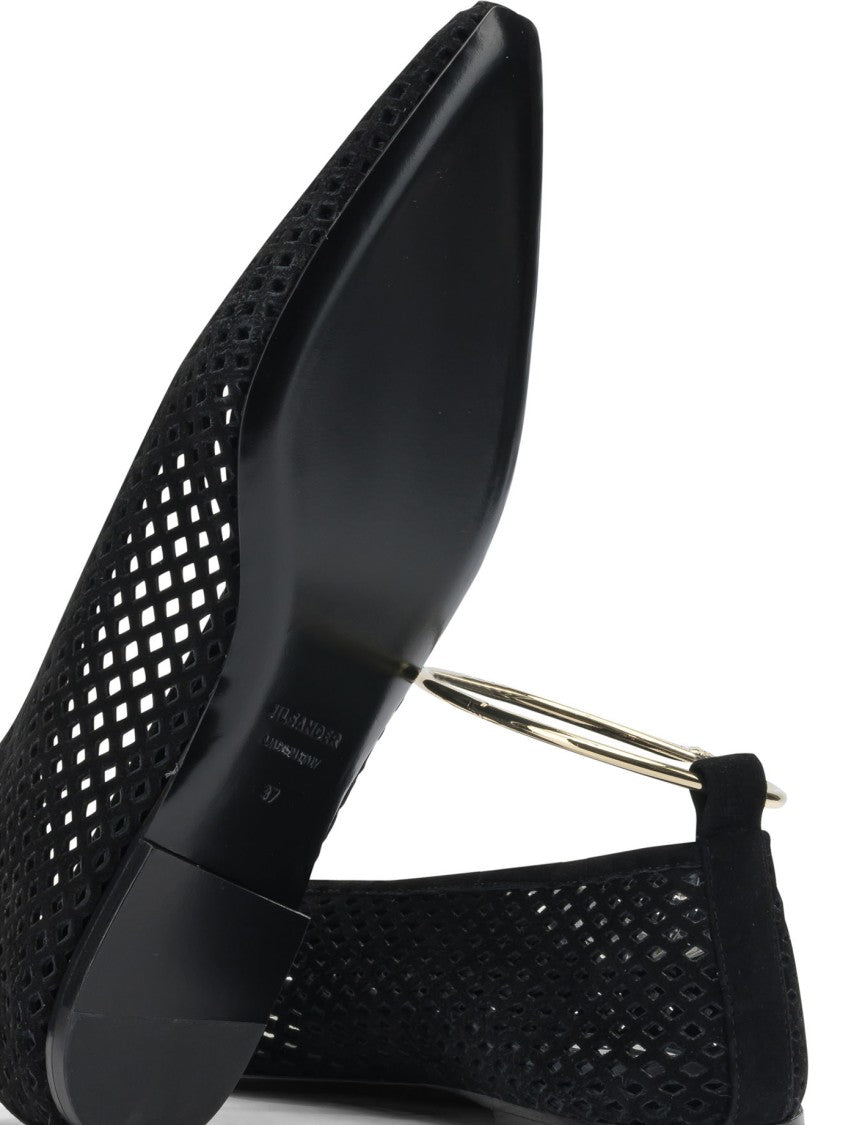 Jil Sander Suede Perforated Ballet Flats