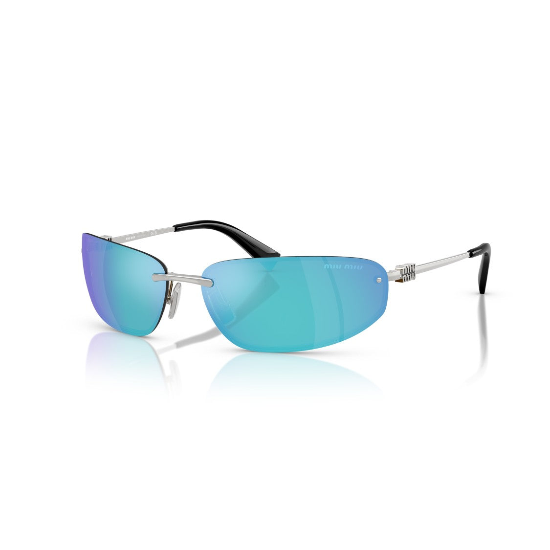 Miu Miu 0Mu A50s Rimless Silver Sunglasses
