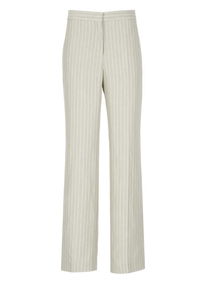 Fabiana Filippi Grey Linen And Viscose Pants