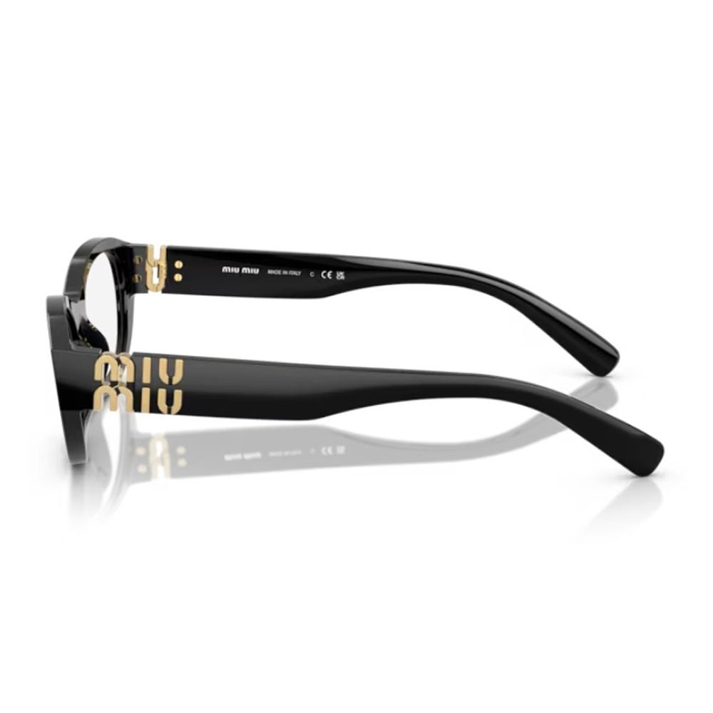 Miu Miu 0Mu 03Wv Oval Shape Black Acetate Optical Glasses