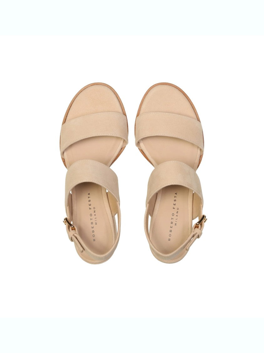 Roberto Festa Block-Heeled Sandals With Gold-Tone Buckle