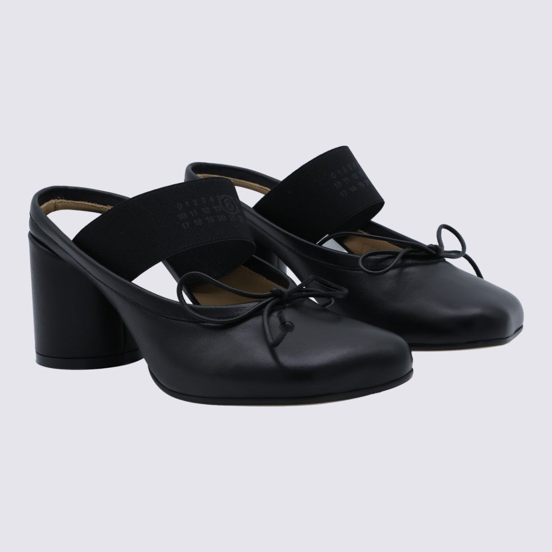 Mm6 By Maison Margiela Black Pumps With Bow Detail And Chunky Heel