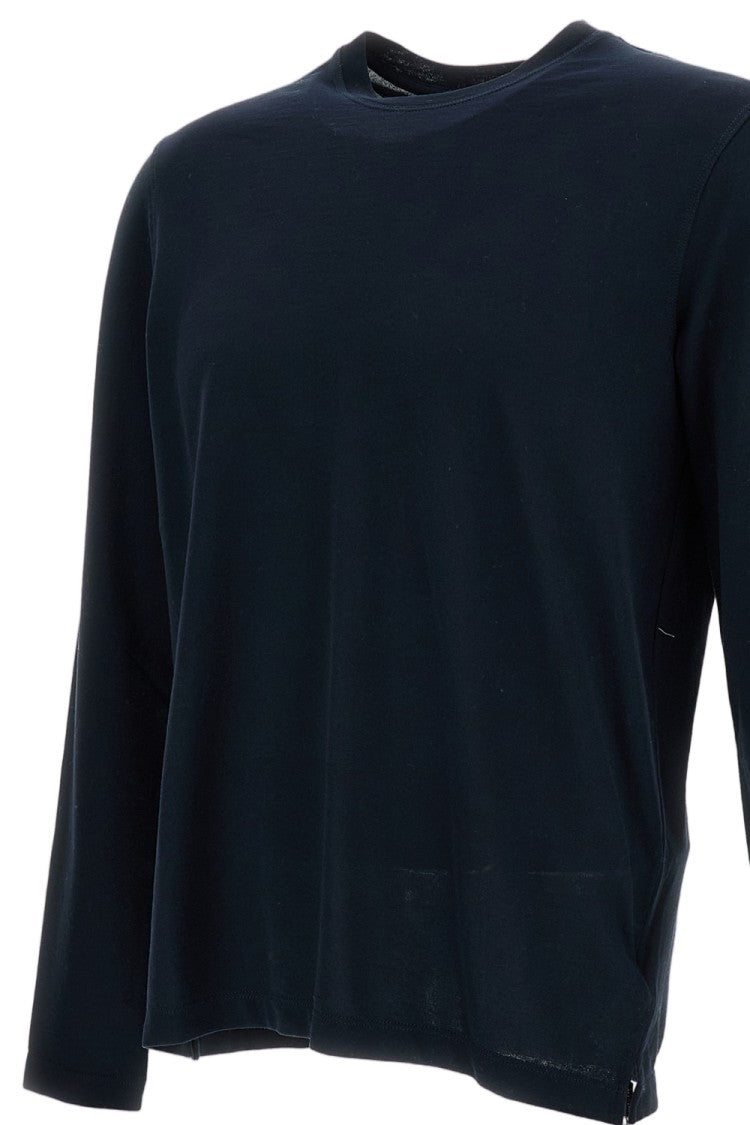 Zanone Slim Fit Long-Sleeved Crew Neck T-Shirt In Fine Cotton