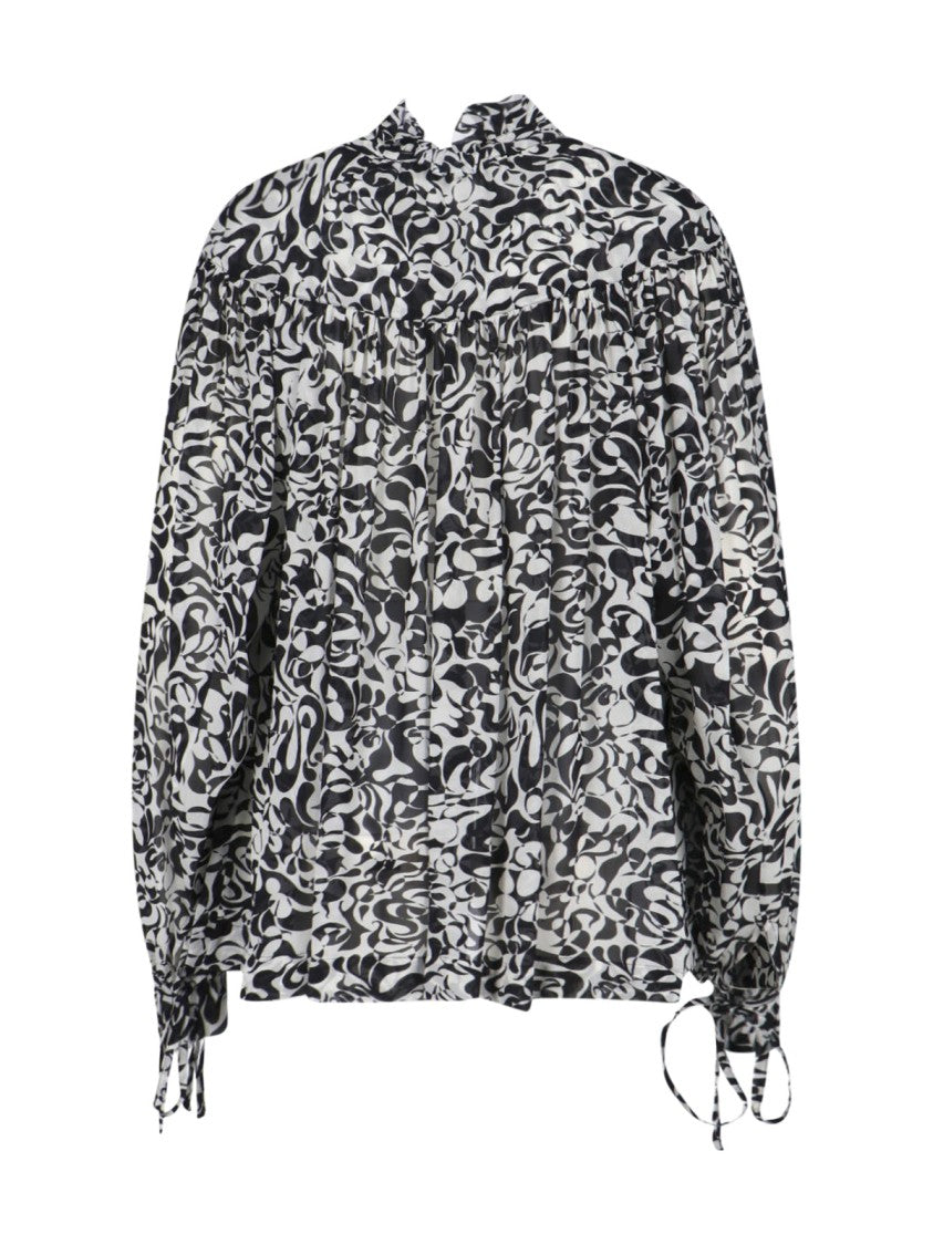 Dries Van Noten Tailored Black Shirt With Structured Collar And Button-Down Front