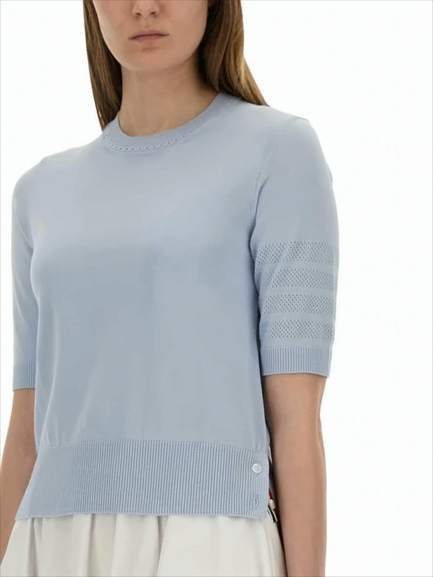 Thom Browne Light Blue Knit Top