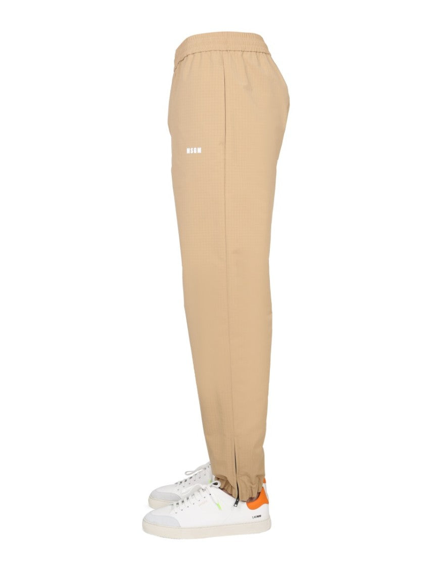 Msgm Relaxed Fit Casual Pants With Logo