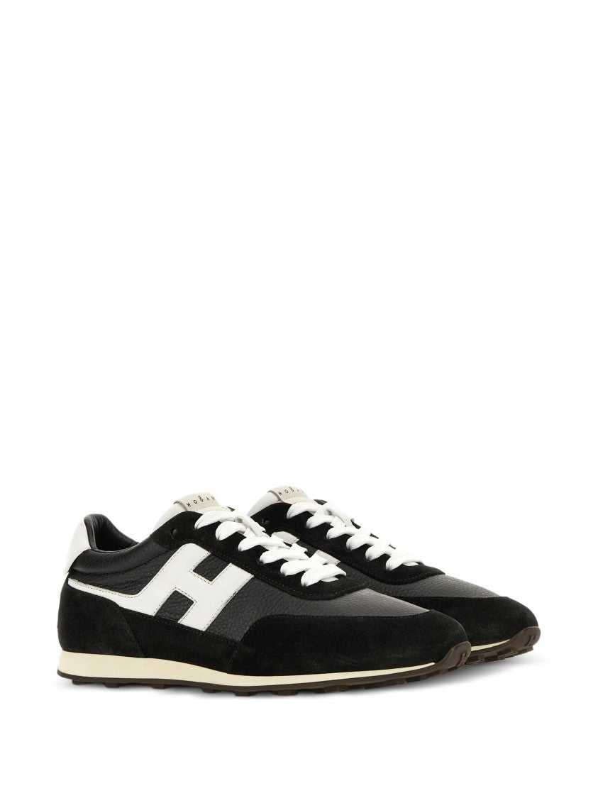 Hogan Black Low-Top White Accent Logo Sneakers