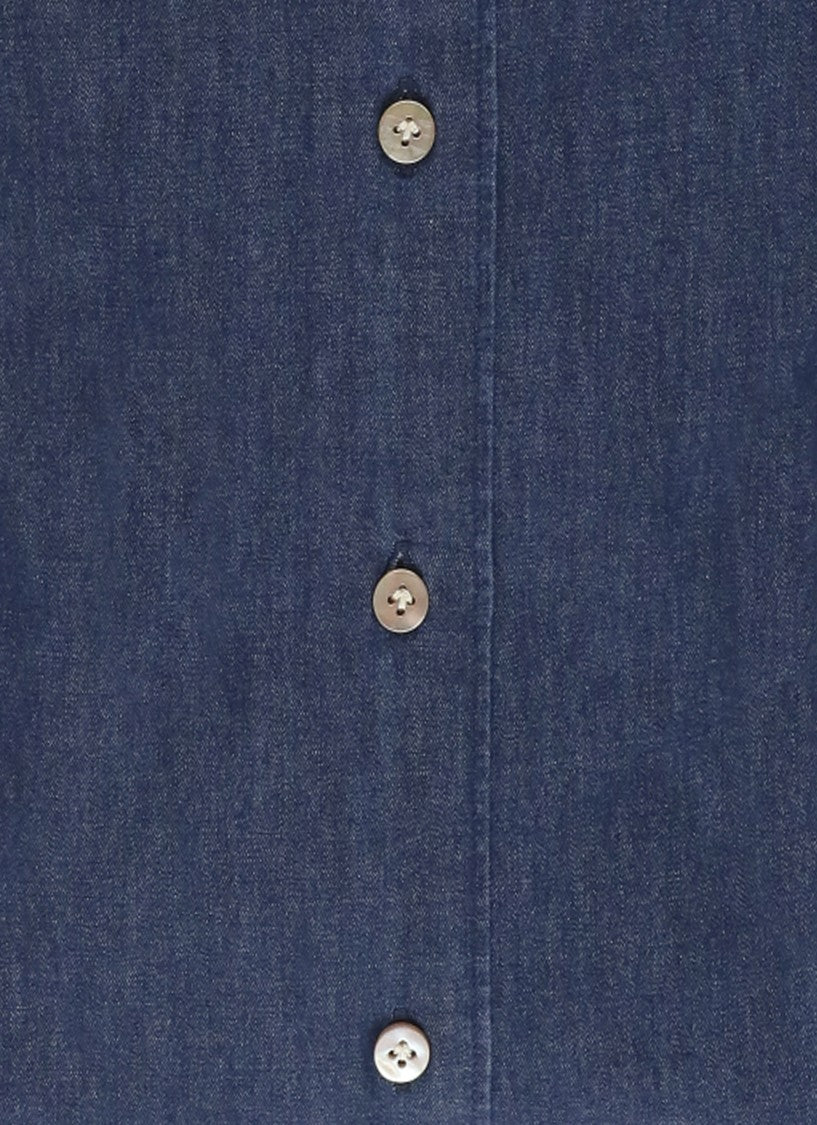 Borriello Dark Blue Cotton Casual Shirt