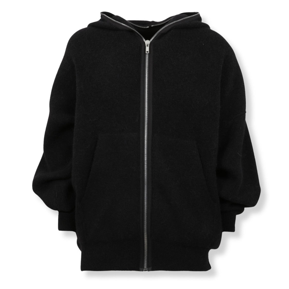 Rick Owens Textured Knit Jacket With High Collar And Structured Silhouette