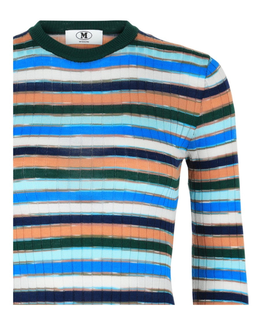 M Missoni Striped Crewneck Sweater