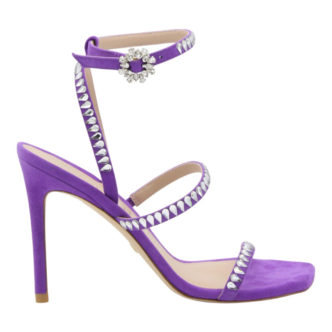 Stuart Weitzman High-Heeled Sandals With Silver Studded Straps