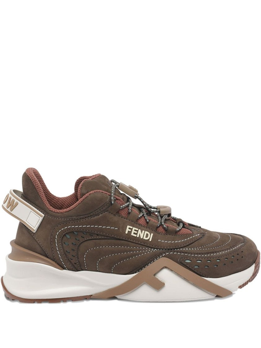Fendi Brown Suede Sneakers