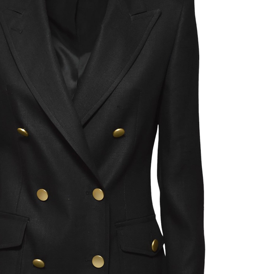 Tagliatore Honey Jacket In Black Linen Twill
