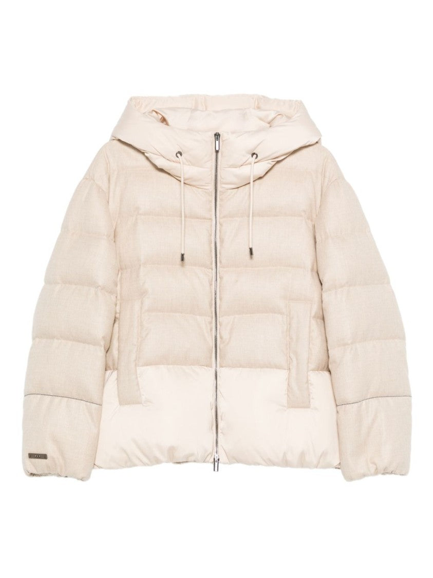Peserico Boxy Quilted Short Jacket With Adjustable Hood