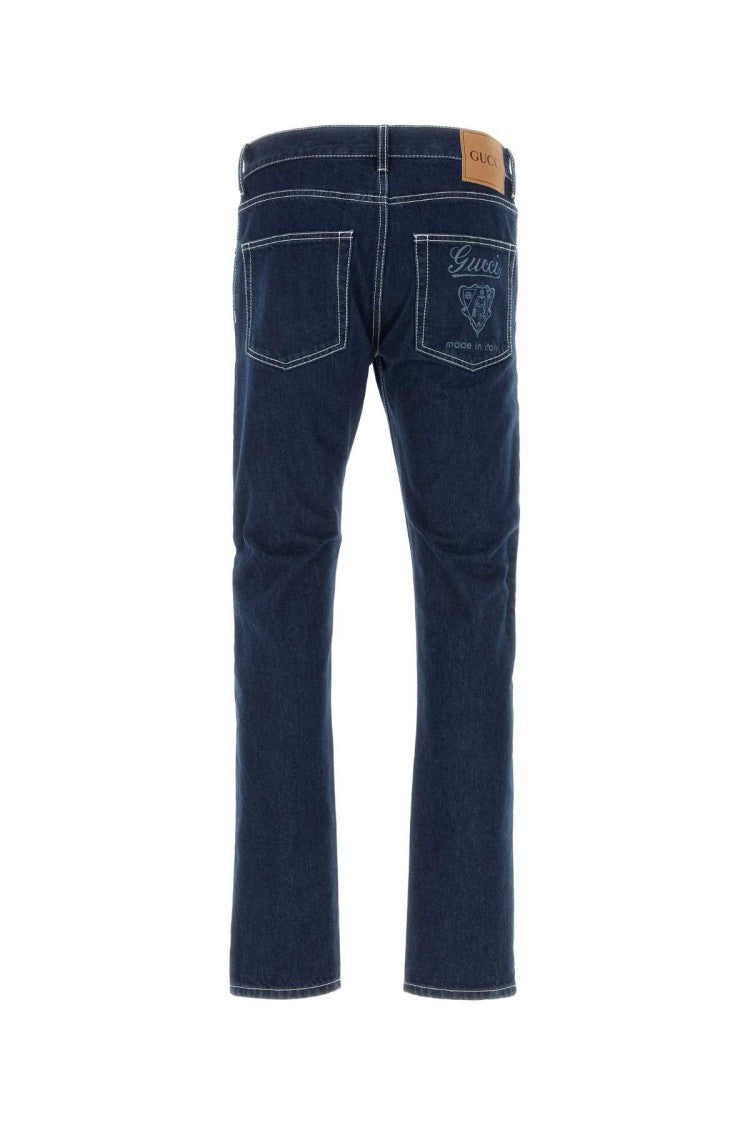 Gucci Straight-Leg Denim Jeans With Contrasting Stitching