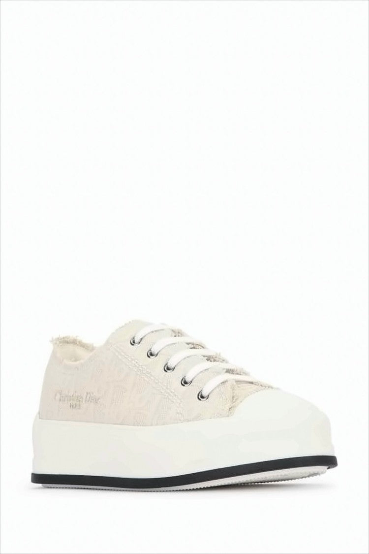 Dior Textured Fabric Low-Top Sneakers With Monogram Detailing