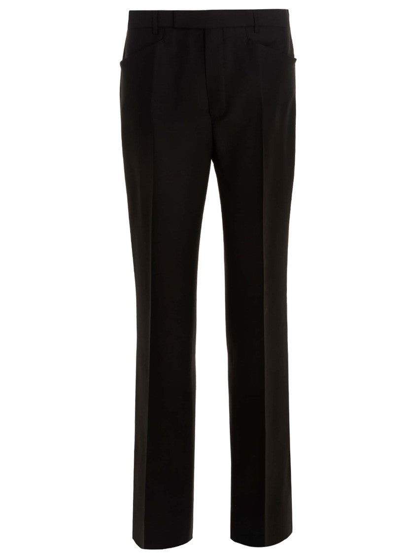 Gucci Slim-Fit High-Waist Pants In Wool-Silk Blend