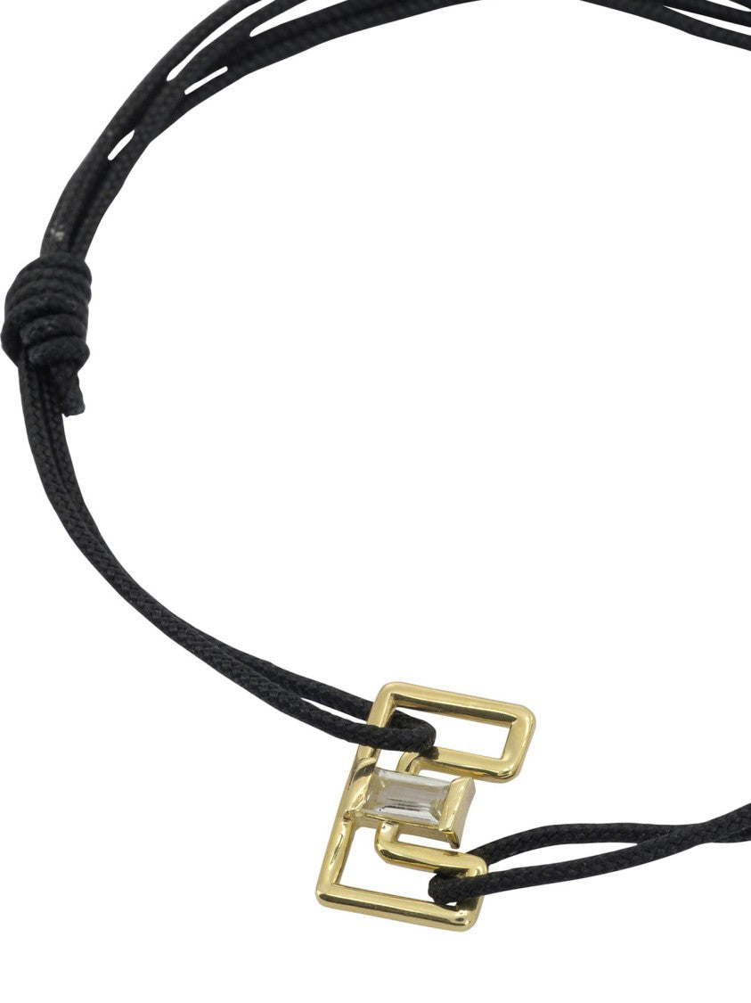 Aliita Letter-Shaped Brass Pendant Bracelet With Baguette-Cut Tourmaline