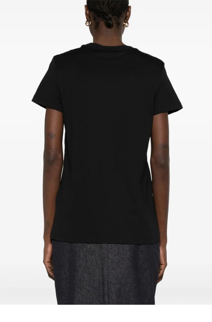 Max Mara Textured Graphic Black Cotton Top