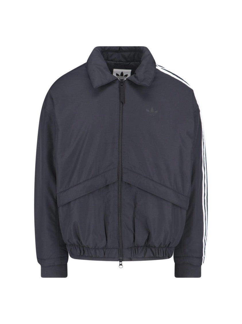 Adidas Bomber Jacket With Contrast Stripes And Zip Closure