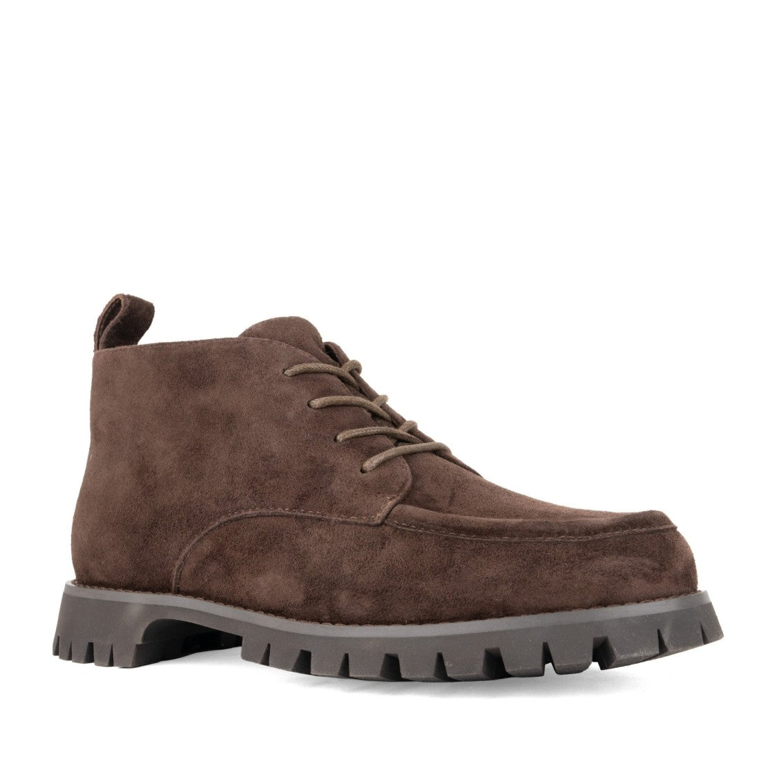 Sergio Moretti Brown Rich Suede Lace-Up Chunky Sole Boots
