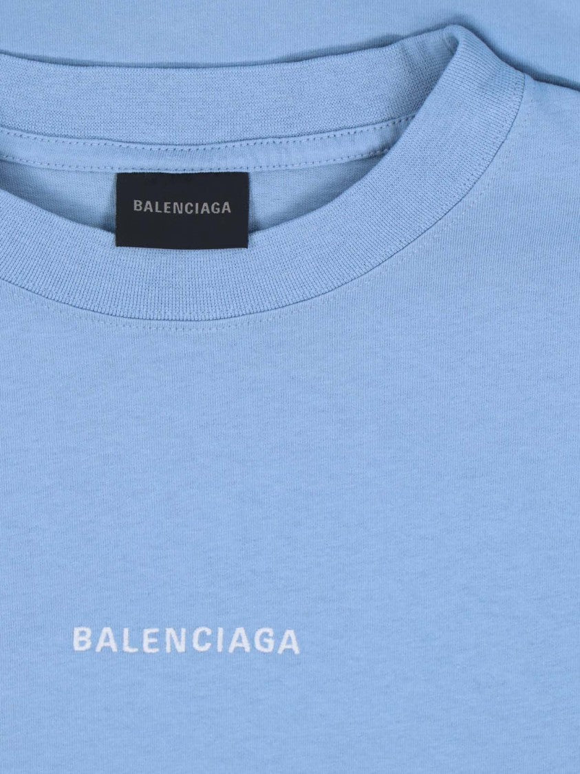 Balenciaga Logo T-Shirt – Light Blue