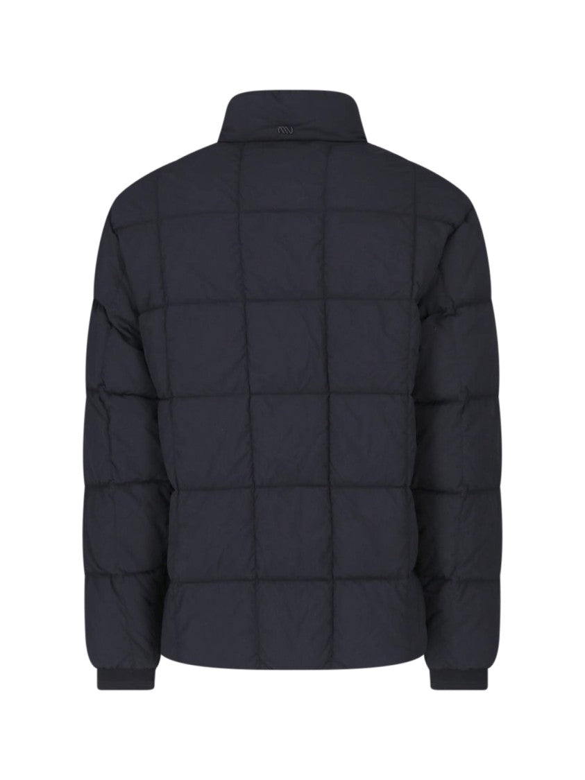 Massimo Osti Studio Black Quilted High Collar Padded Down Jacket