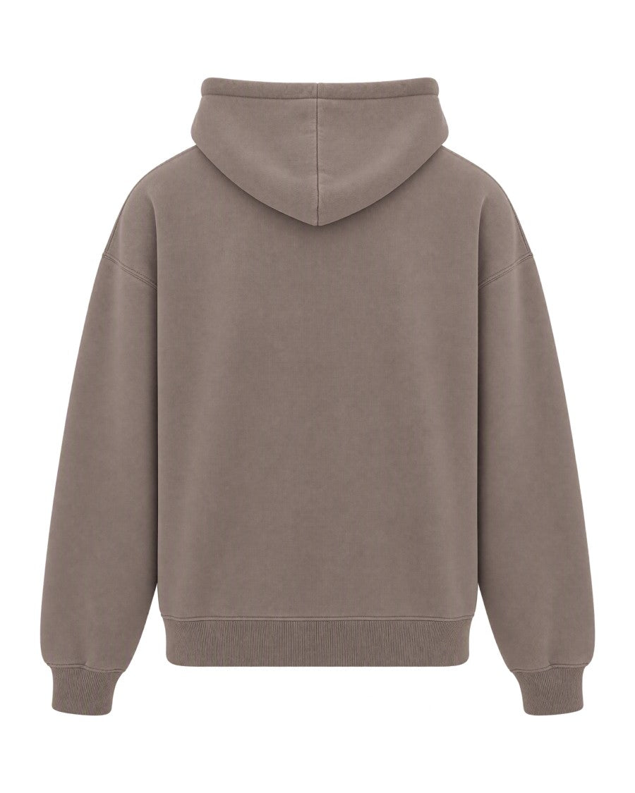 Axel Arigato Coffee Brown Oversized Hooded Fleece Sweatshirt