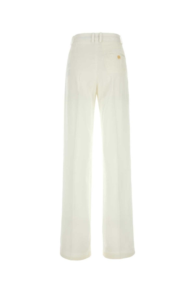Stella Mccartney White Viscose Wide-Leg Pant