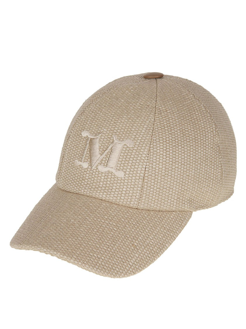 Max Mara Mxacircense Textured Woven Cotton Baseball Cap