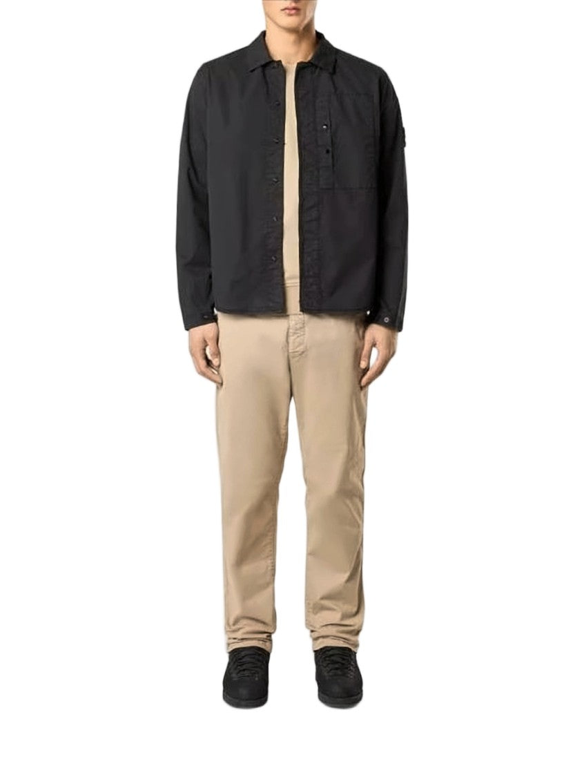 Stone Island Long-Sleeve Minimalist Shirt With Concealed Placket
