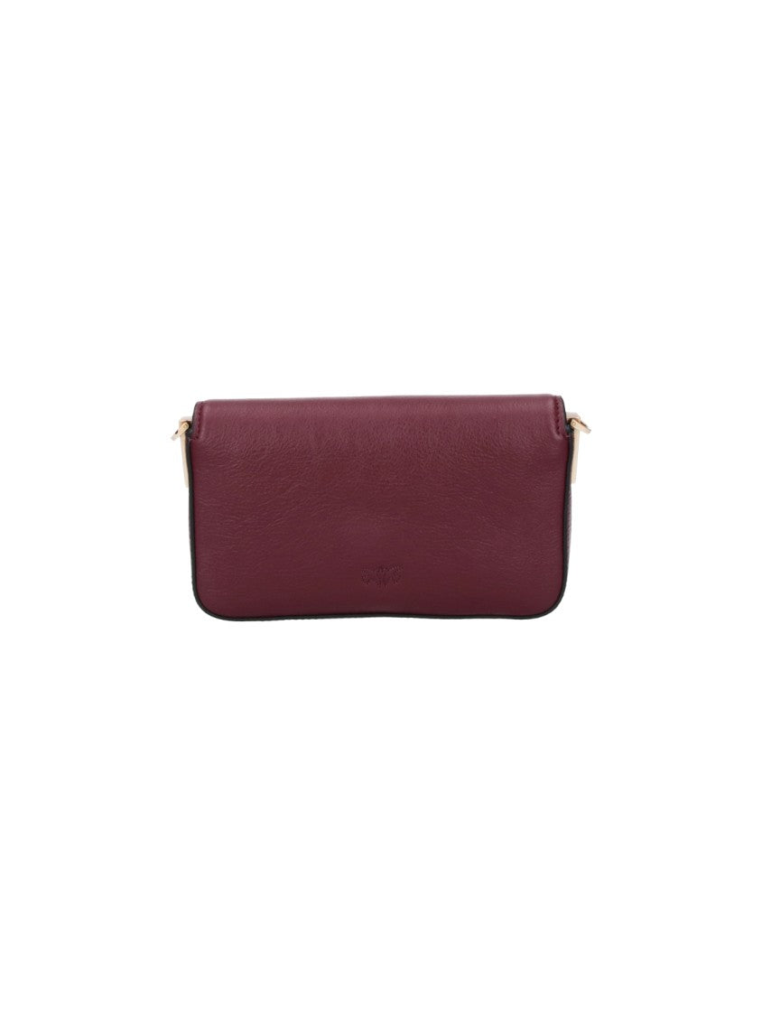 Pinko Bordeaux Leather One Love Baby Shoulder Bag