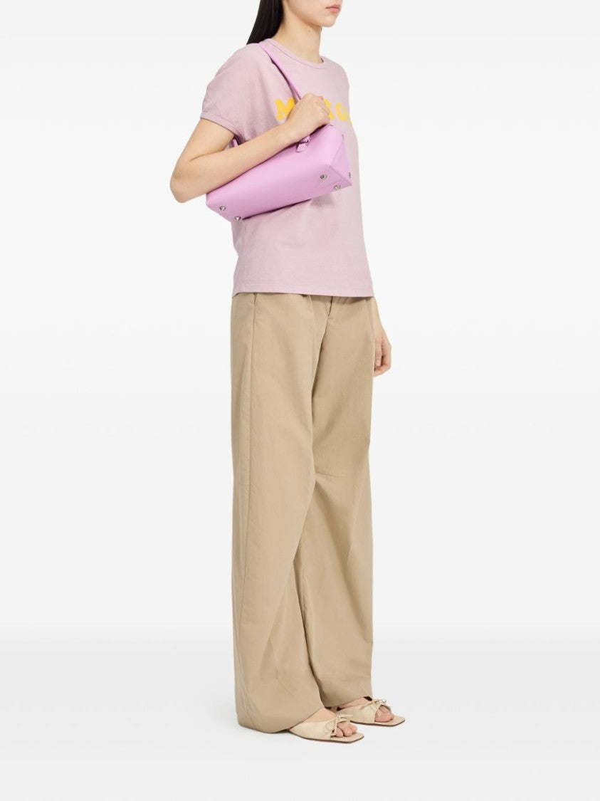 Mm6 By Maison Margiela Light Pink Typography T-Shirt