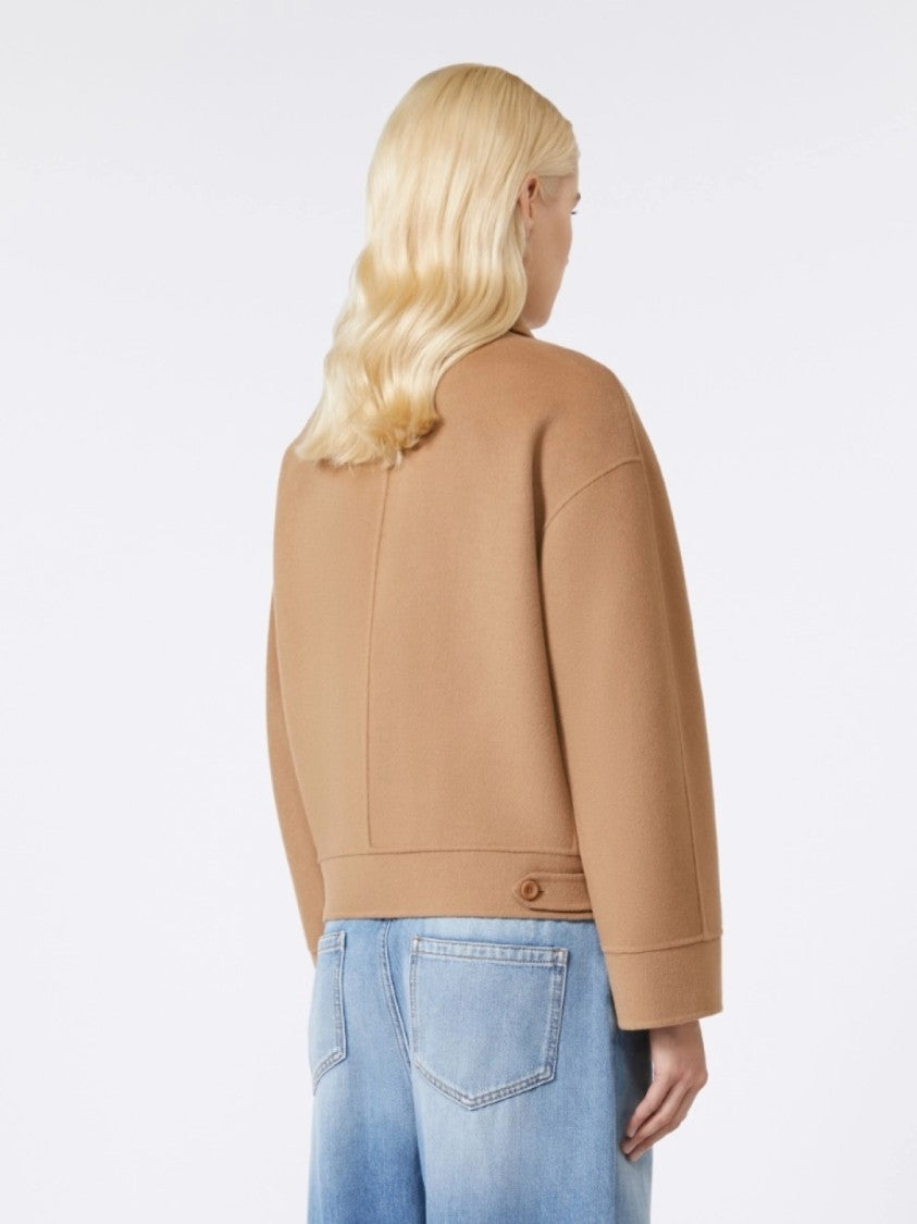 Max Mara Structured Camel Fiero Jacket With Flap Pockets