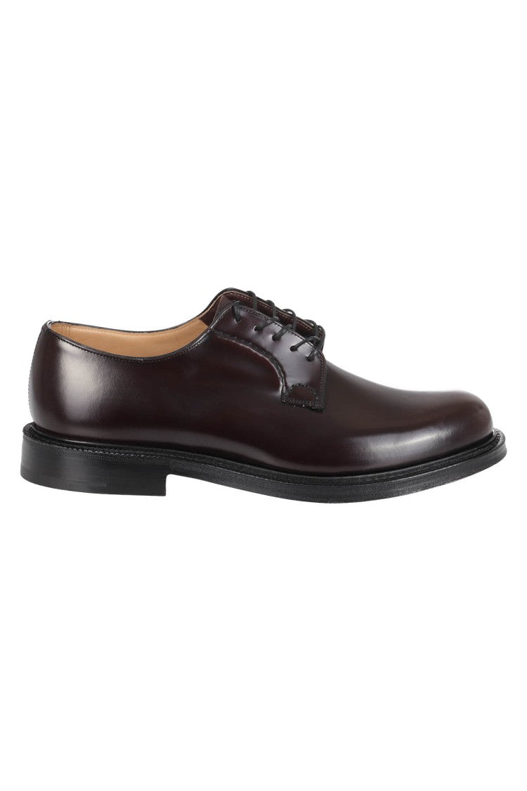 Church's Shannon Burgundy Polished Leather Lace-Up Shoes