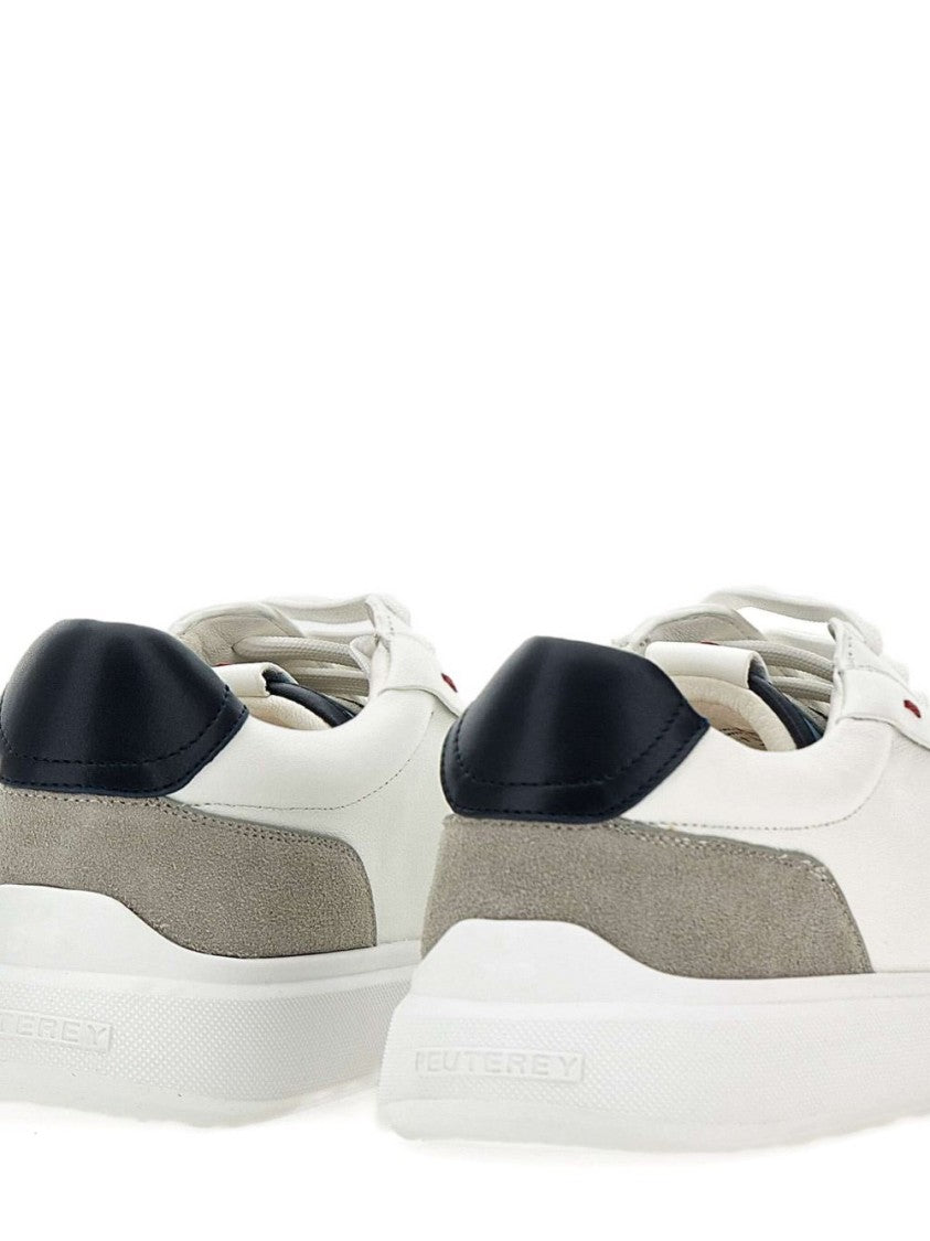 Peuterey White Sneakers With Contrasting Branded Heel Counter