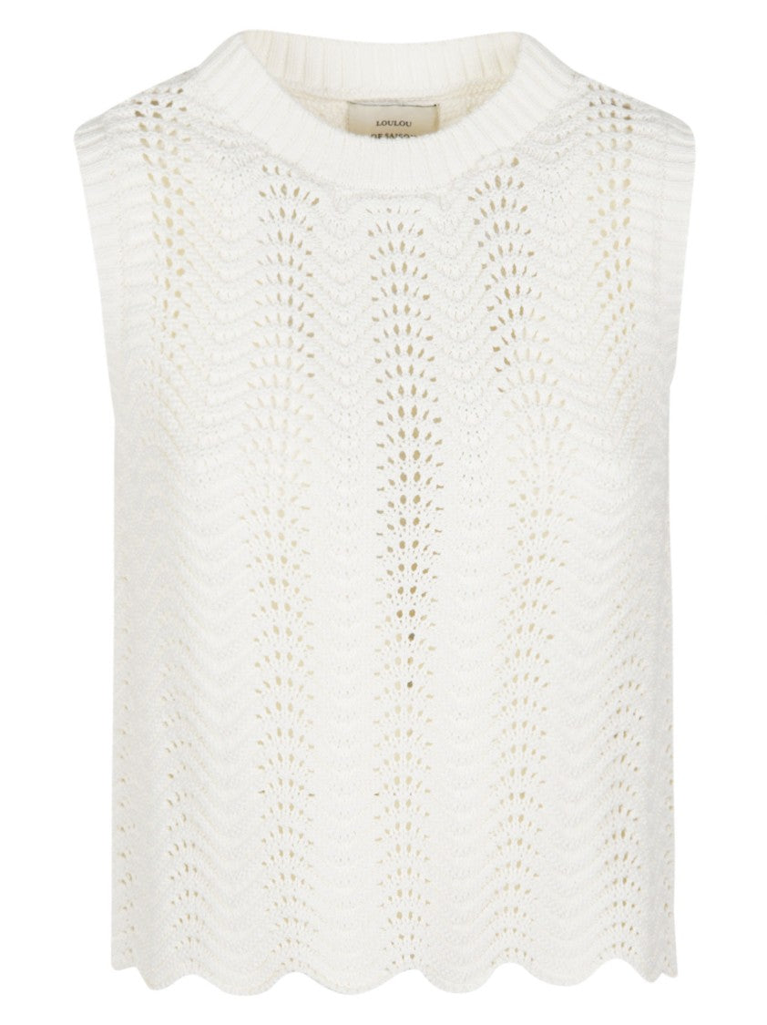 Loulou De Saison Vittoria Delicate Open Knit Tank Top