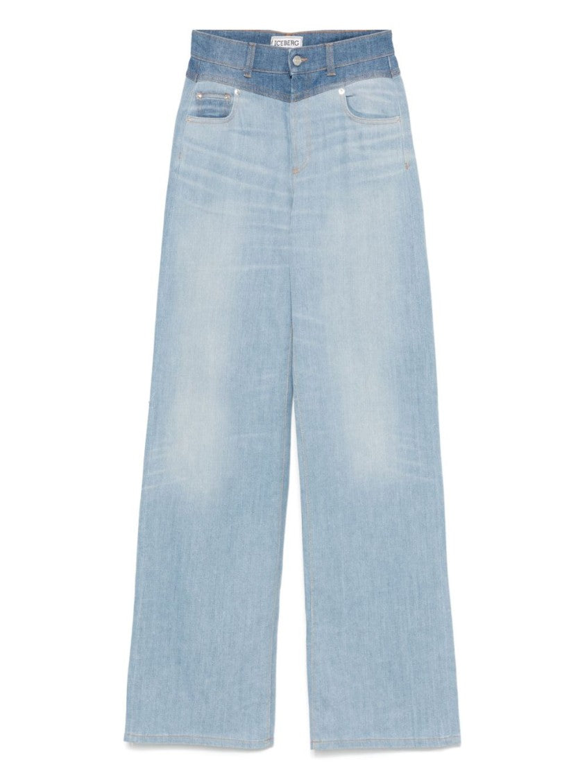 Iceberg Two-Tone Jeans With Classic Five-Pocket Design