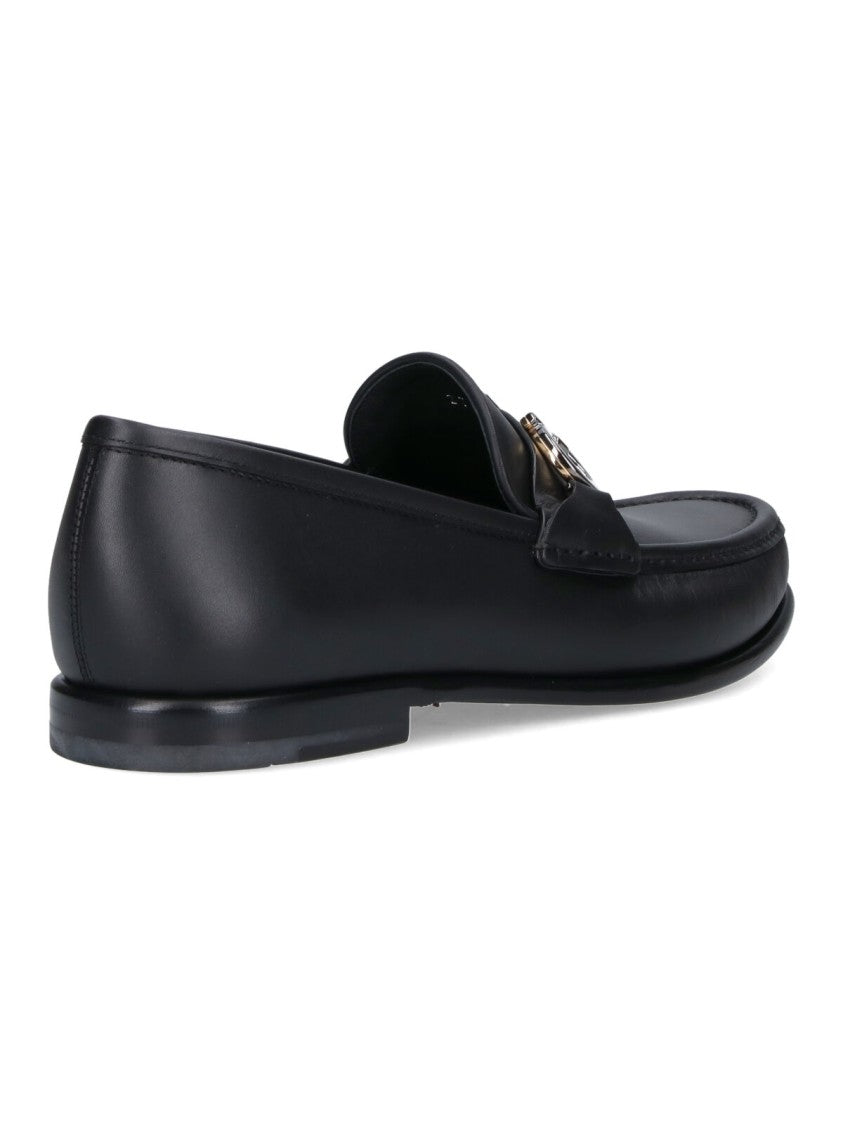 Ferragamo Moccasins With Reversible Silver And Gold Hardware