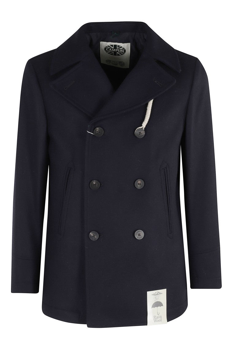 Camplin Double-Breasted Wool Blend Peacoat