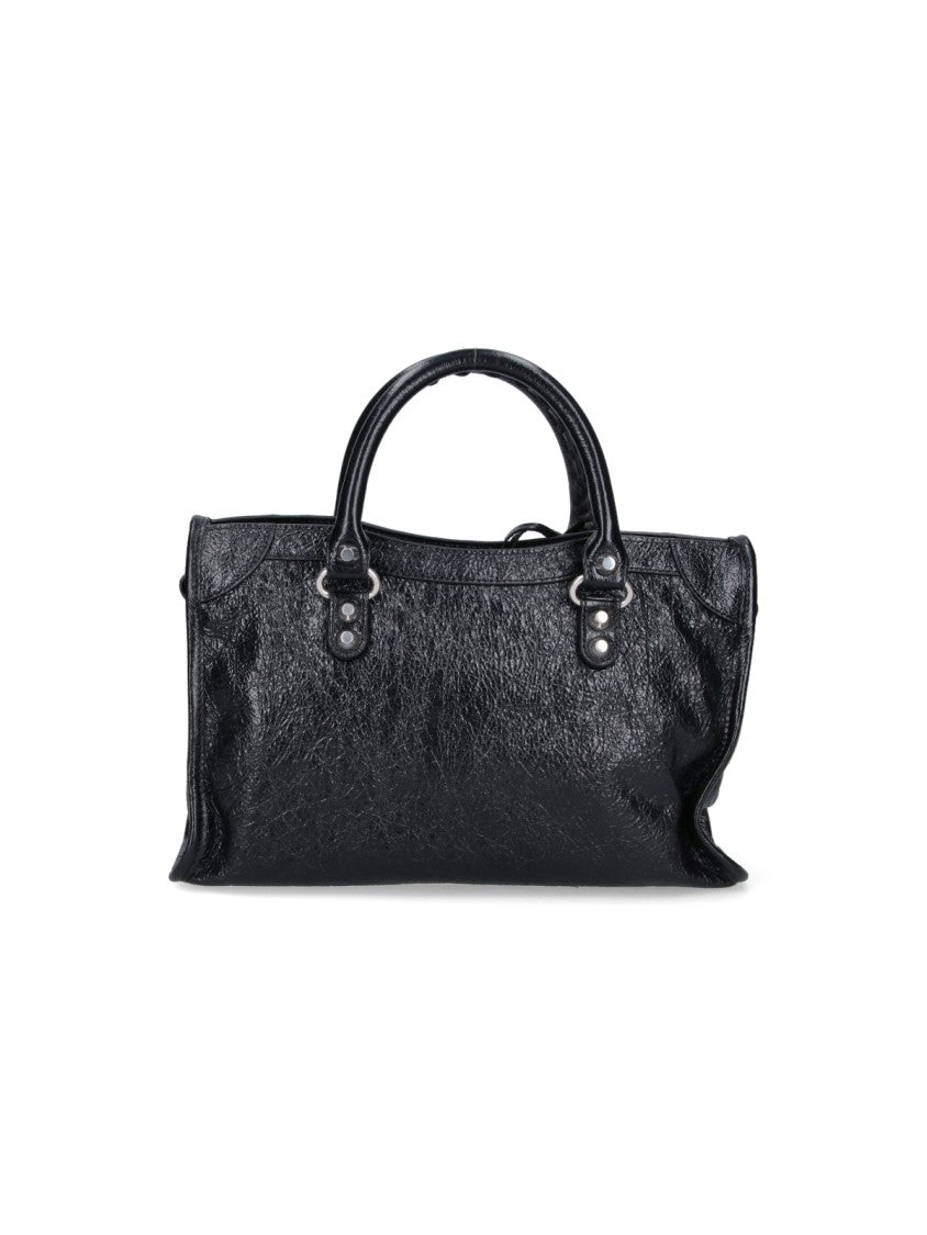 Balenciaga Black Le City Arena Lambskin Leather Small Handbag