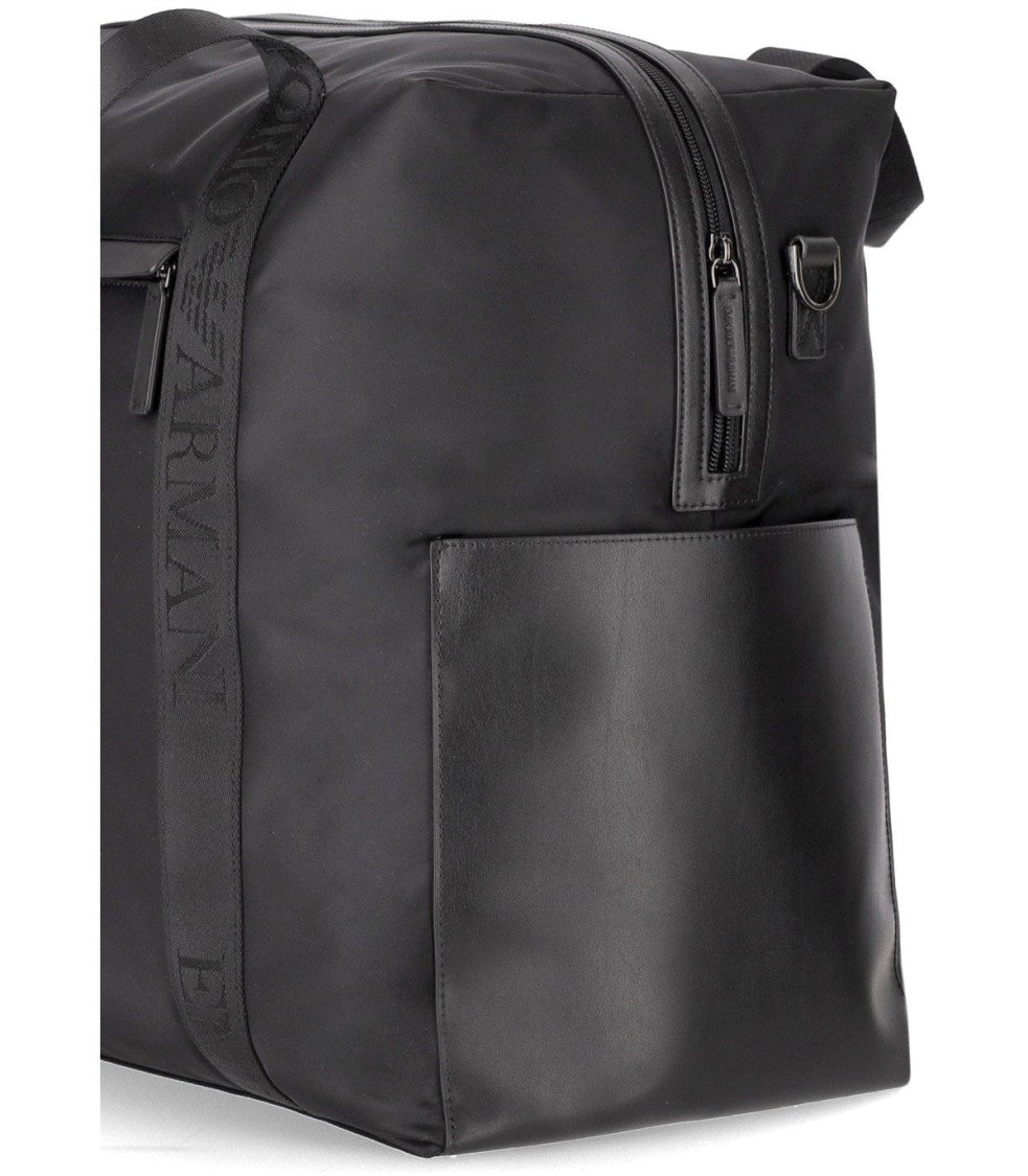 Emporio Armani Nylon Black Duffle Bag
