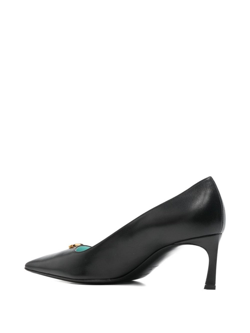 Sergio Rossi Black Silk And Nylon Pointed Pumps