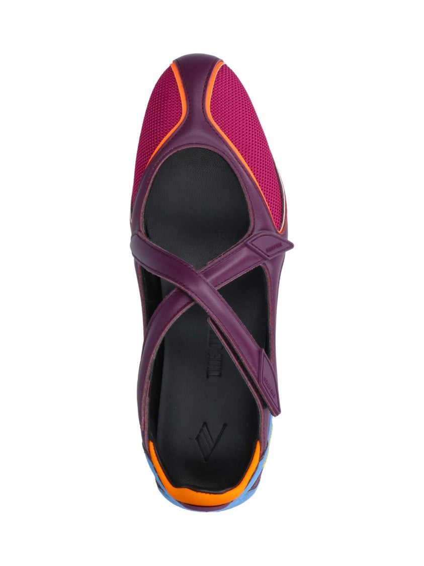 The Attico Sporty Mesh Flats With Pointed Toe