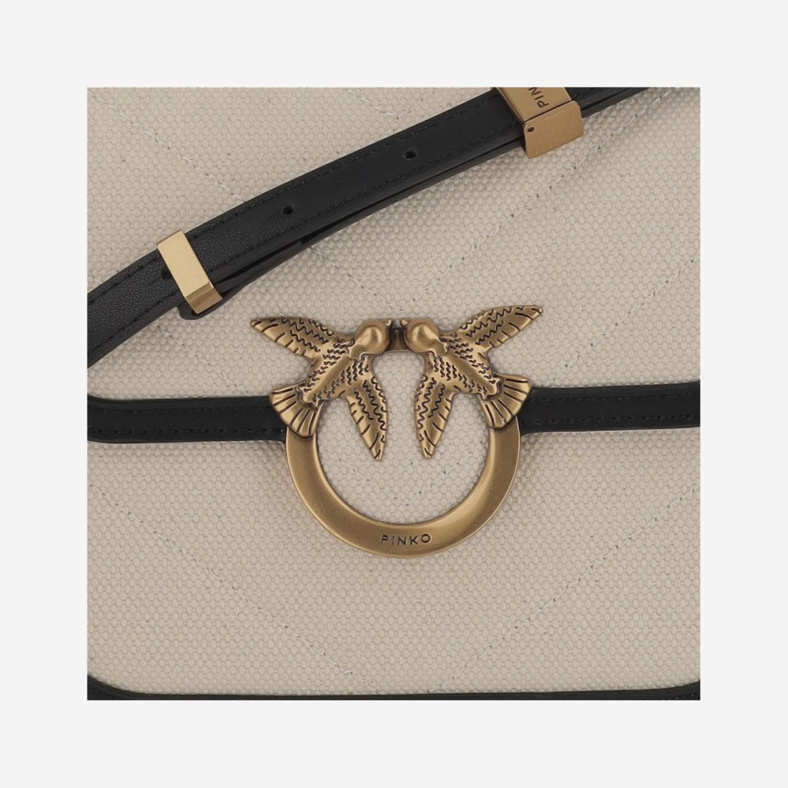 Pinko Love Bag Square Bag In Canvas And Leather