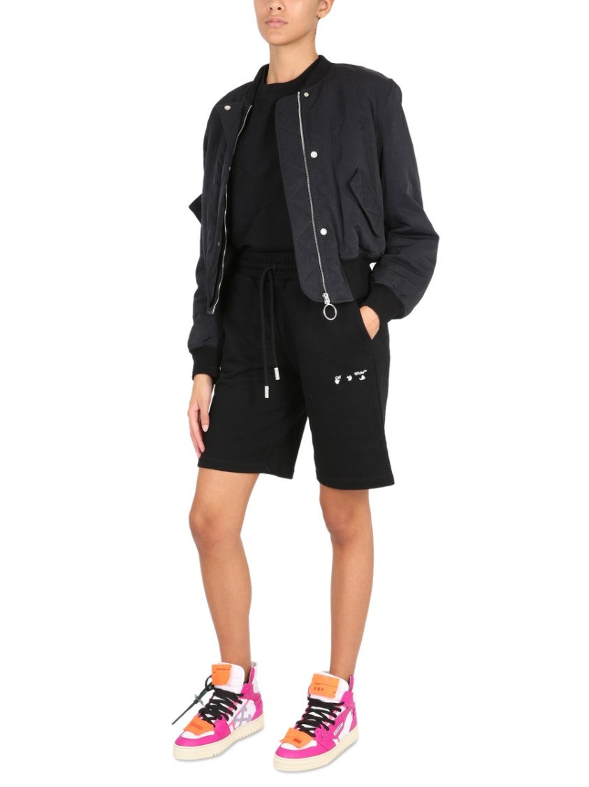 Off-White Cropped Bomber Jacket