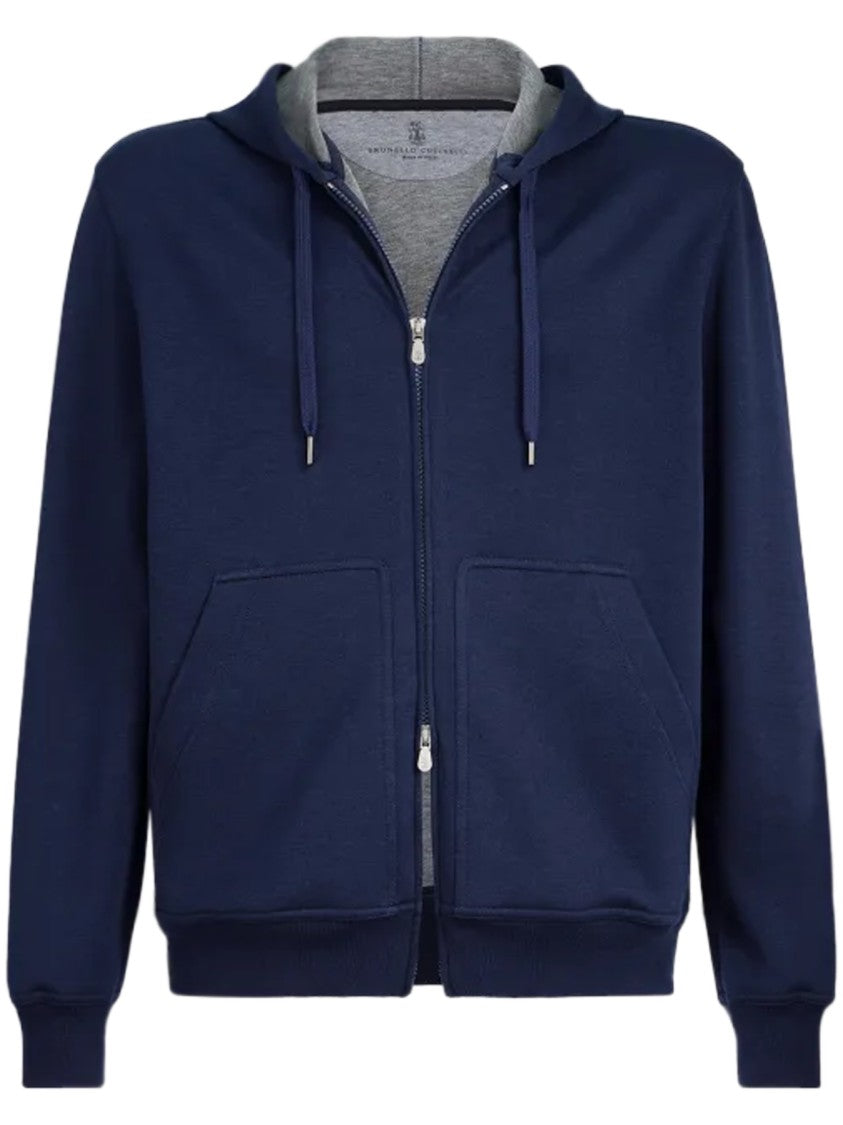Brunello Cucinelli Hooded Zip-Up Jacket With Ribbed Cuffs And Hem